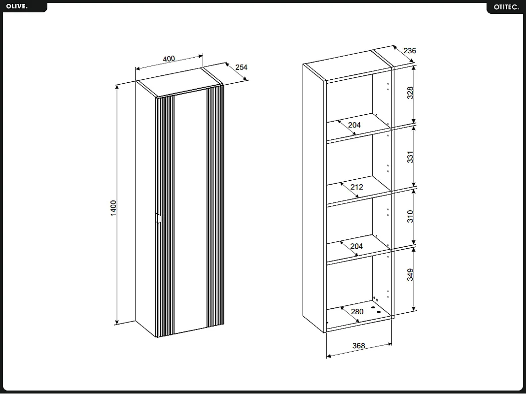 Colonne de salle de bain - H.140 x L.40 x P.25 - OLIVE - Chêne