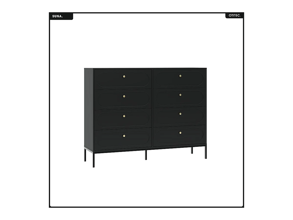 Commode - H.115 x L.150 x P.40 - SUNA - NOIR