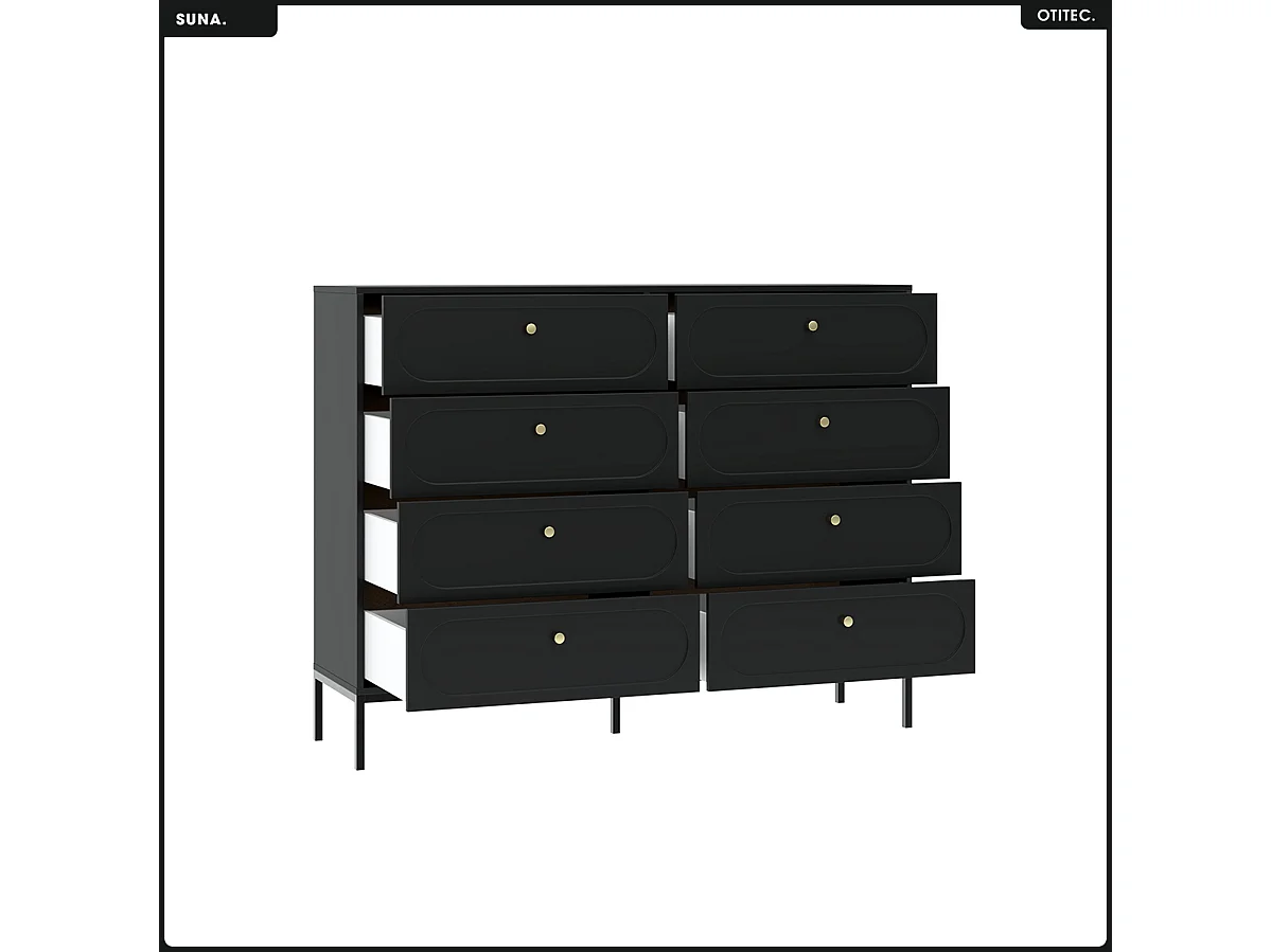 Commode - H.115 x L.150 x P.40 - SUNA - NOIR