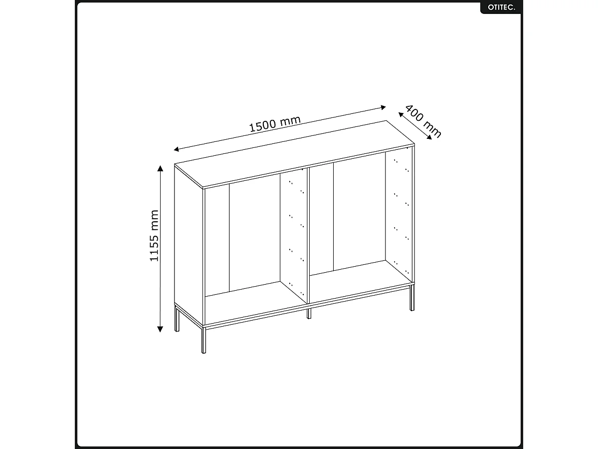 Commode - H.115 x L.150 x P.40 - SUNA - CACHEMIRE