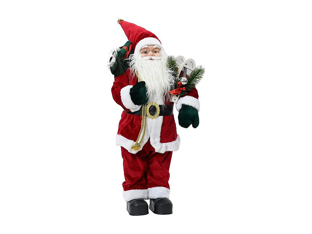 Statue Kaemingk Père Noël en polyester avec manteau