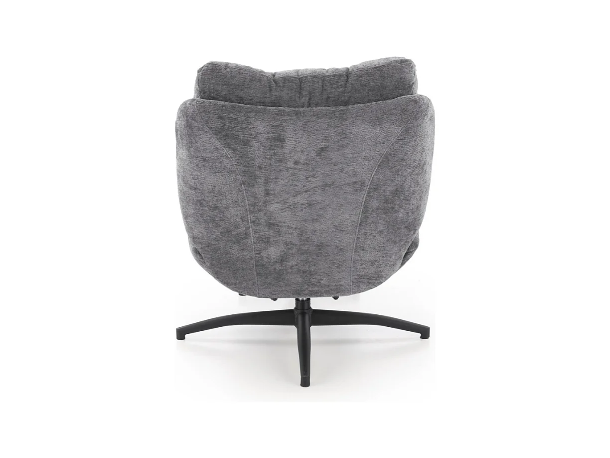 Fauteuil avec repose-pieds en tissu gris avec bascule Gasper