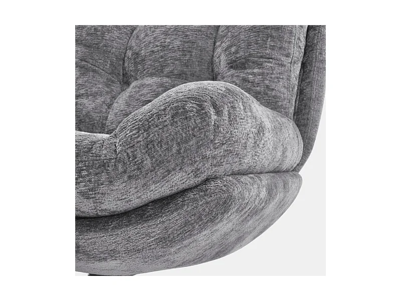 Fauteuil avec repose-pieds en tissu gris avec bascule Gasper