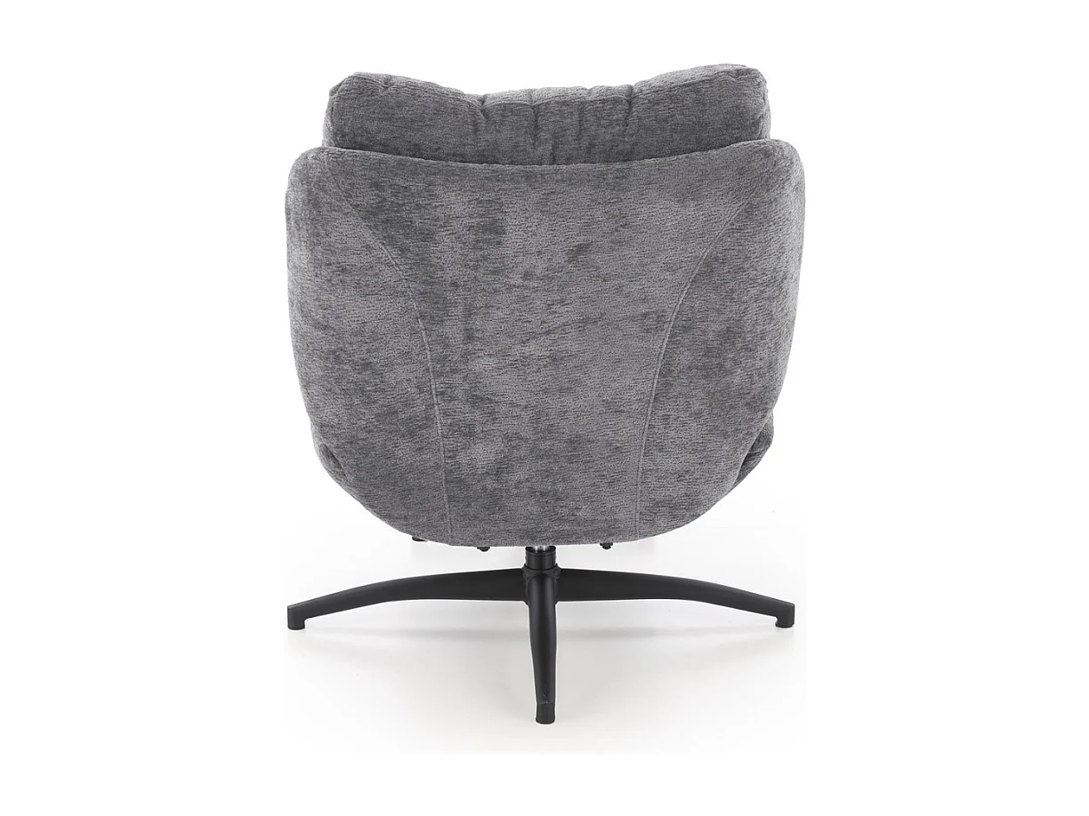 Fauteuil avec repose-pieds en tissu gris avec bascule Gasper