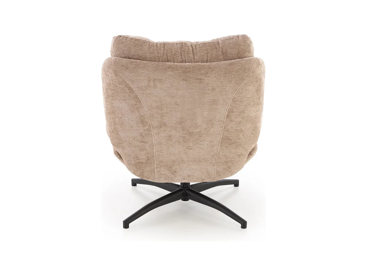 Fauteuil et repose pieds en tissu beige avec bascule Gasper
