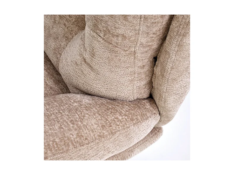 Sillón y reposapiés de tela beige con balancín Gasper