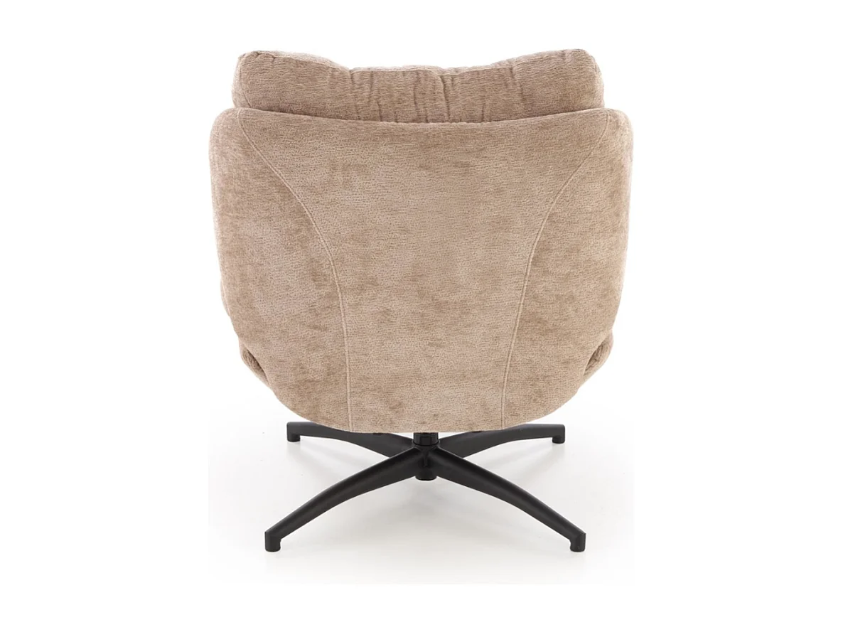 Sillón y reposapiés de tela beige con balancín Gasper