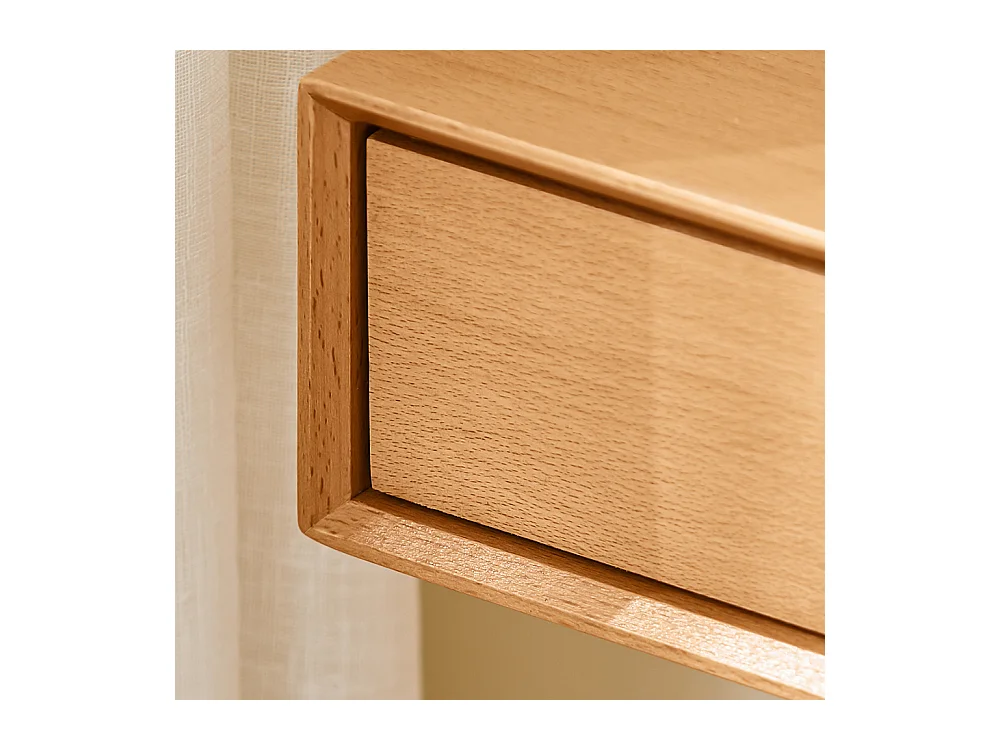 SoBuy Wandregal mit 2 Schubladen aus massiver Buche natur, 60x20x10 cm, FHK37-N
