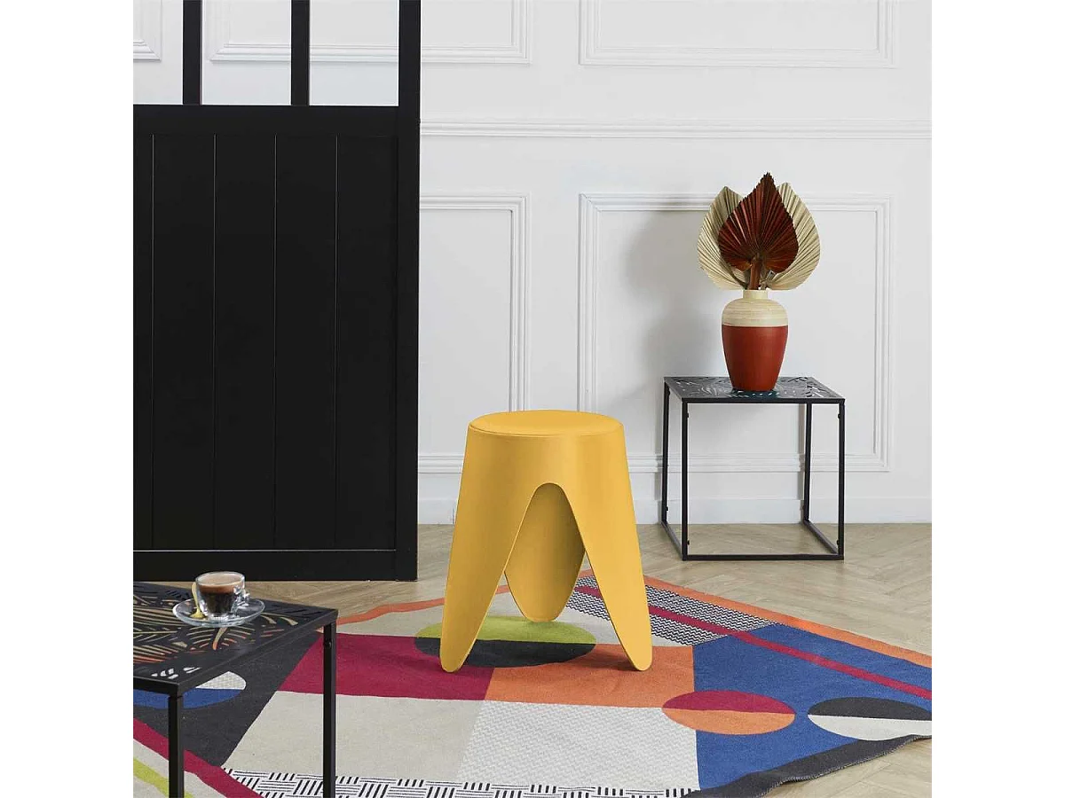 Tabouret Jaune Moutarde 46 cm - QARIS