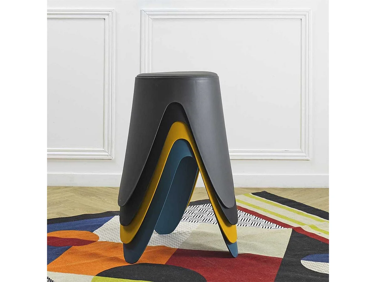 Tabouret Jaune Moutarde 46 cm - QARIS