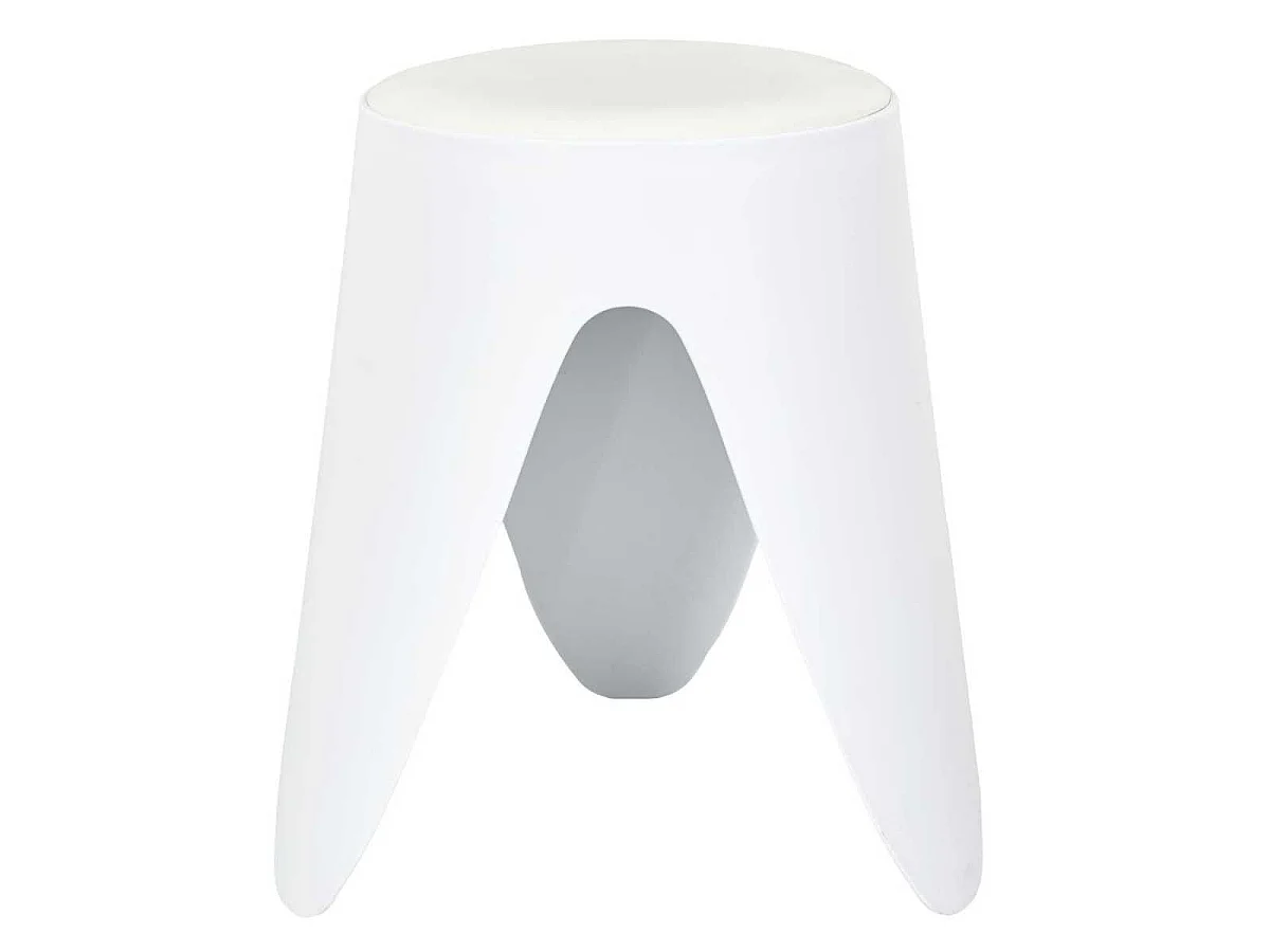 Tabouret Blanc Tulipe en Polypropylène Empilable Ø46 cm - QARIS