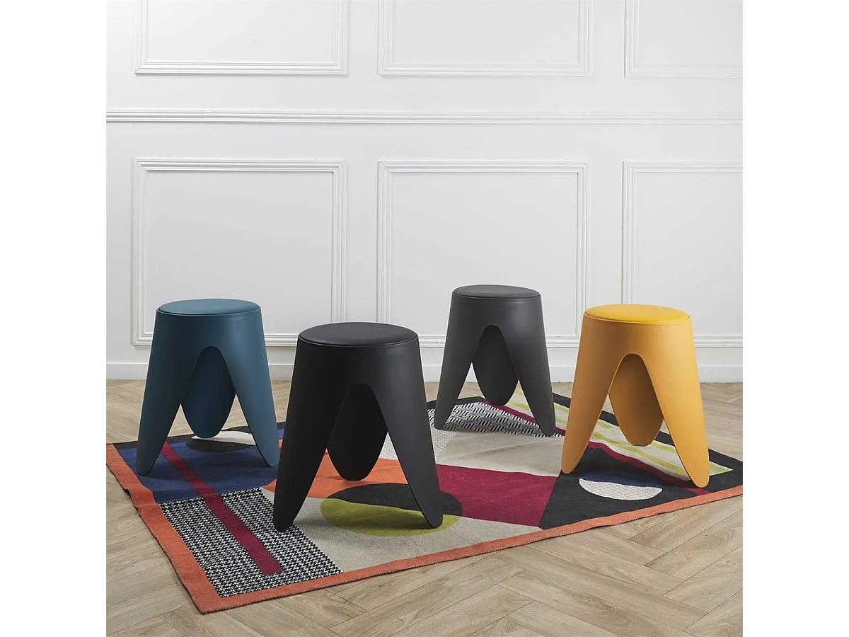 Tabouret Bleu Canard 46 cm - QARIS