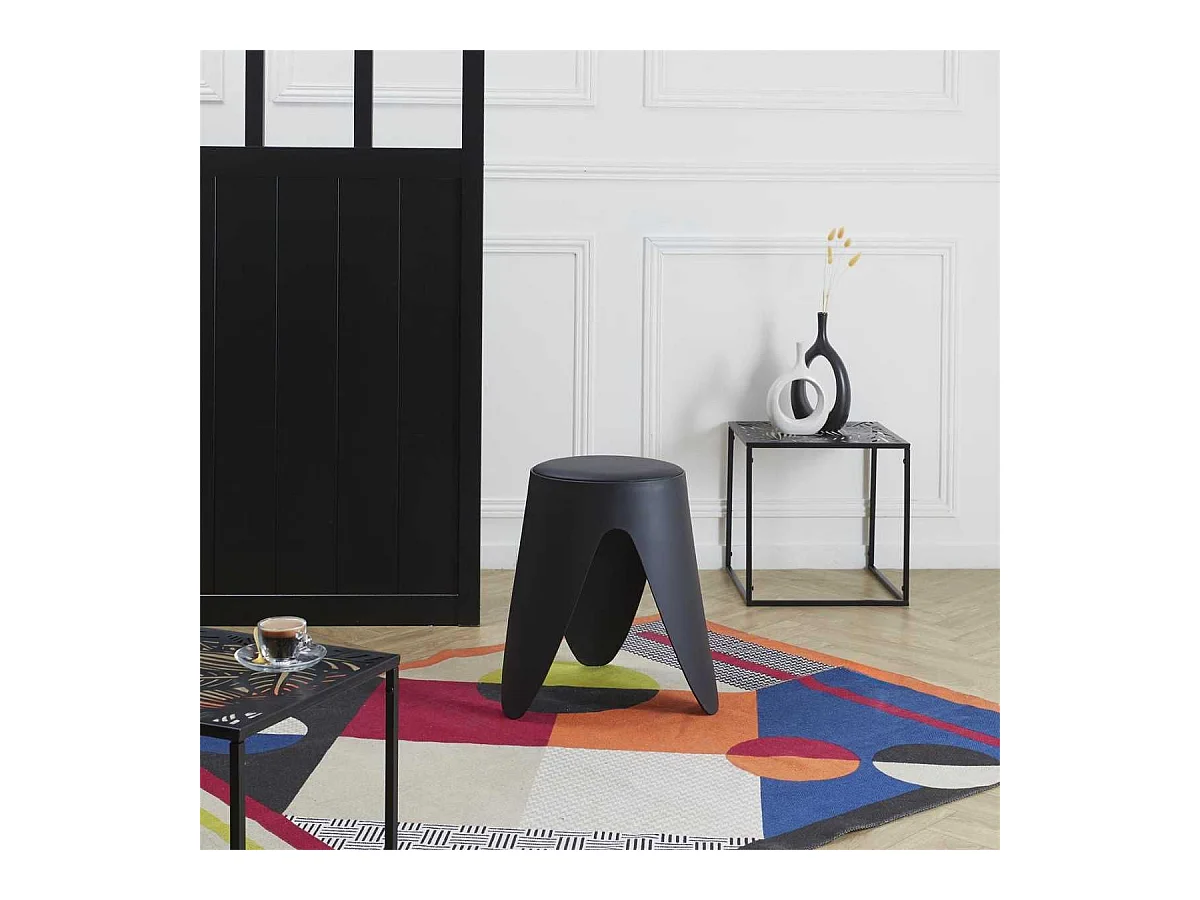 Tabouret Noir 46 cm - QARIS