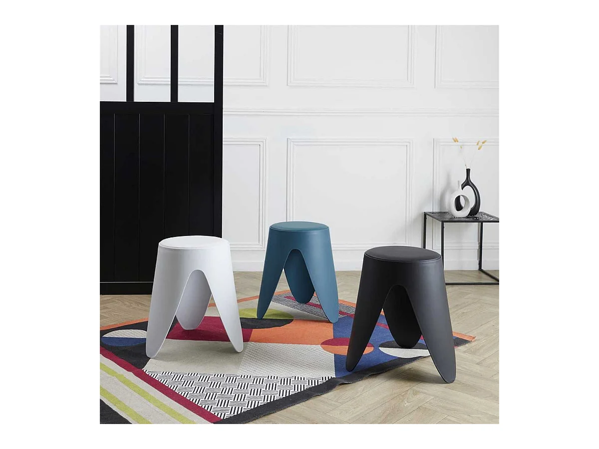 Tabouret Noir 46 cm - QARIS