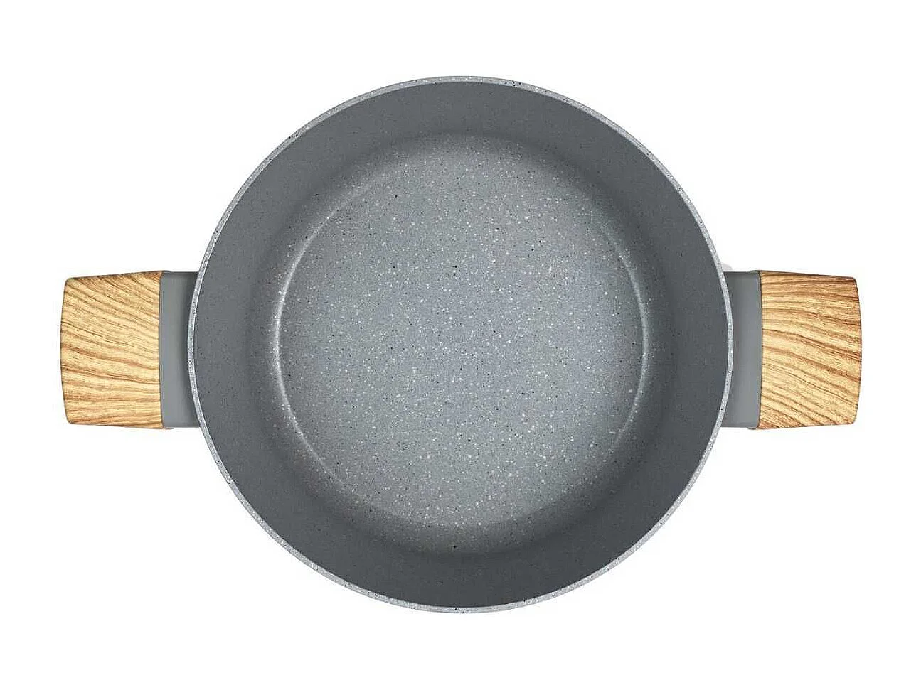 Faitout Aluminium Forgé 28cm avec Manche Effet Bois - Tous Feux (Induction), Compatible Lave-Vaisselle, Antiadhésif - PELAN