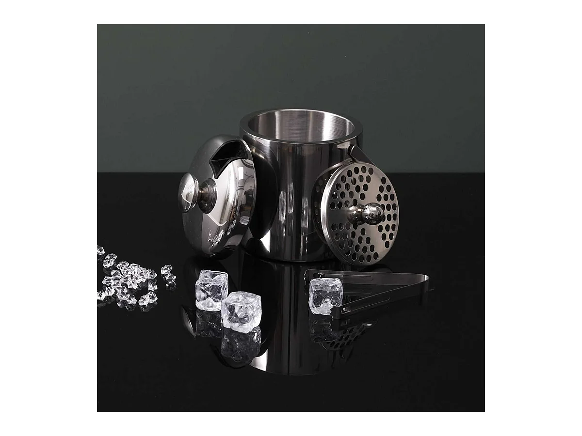 Seau à Glace en Métal avec Couvercle et Pince - PUNCH