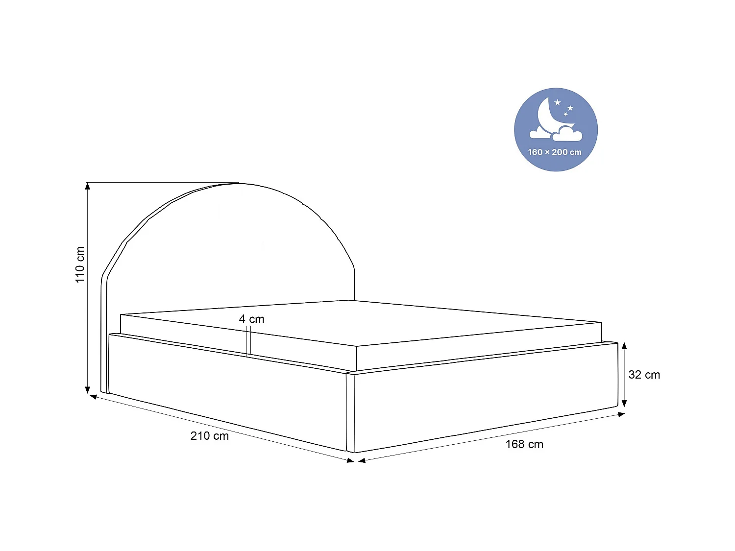 BESILIO Gestoffeerd Boucle bed 160×200 Velora – lattenbodem, hoofdeinde, opbergbox, slim bed – Crème