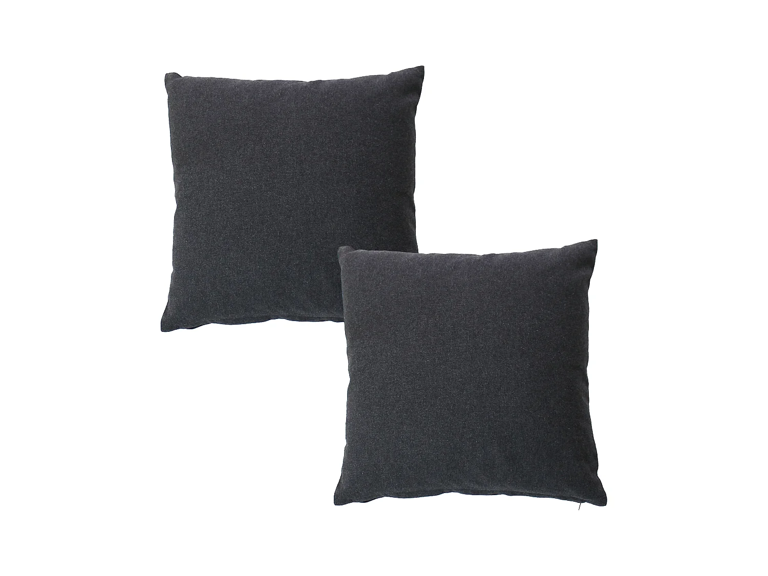 2 coussins carré, déhoussable, gris foncé, aspect chiné, collection Dune