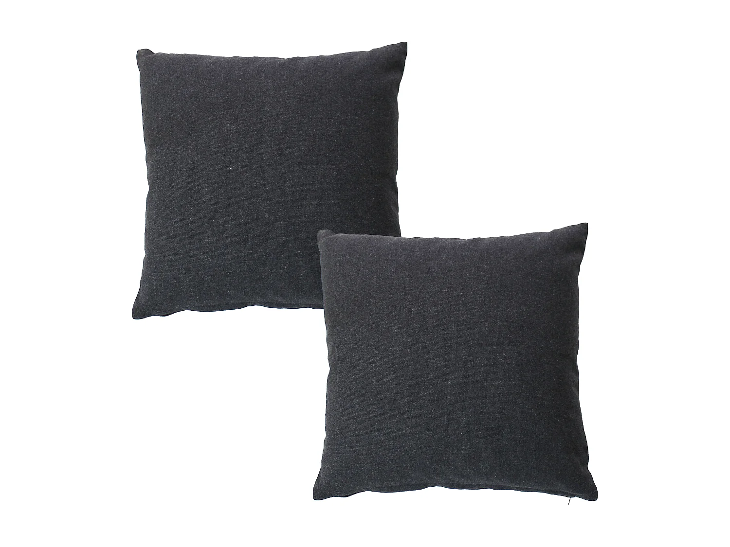 2 coussins carré, déhoussable, gris foncé, aspect chiné, collection Dune