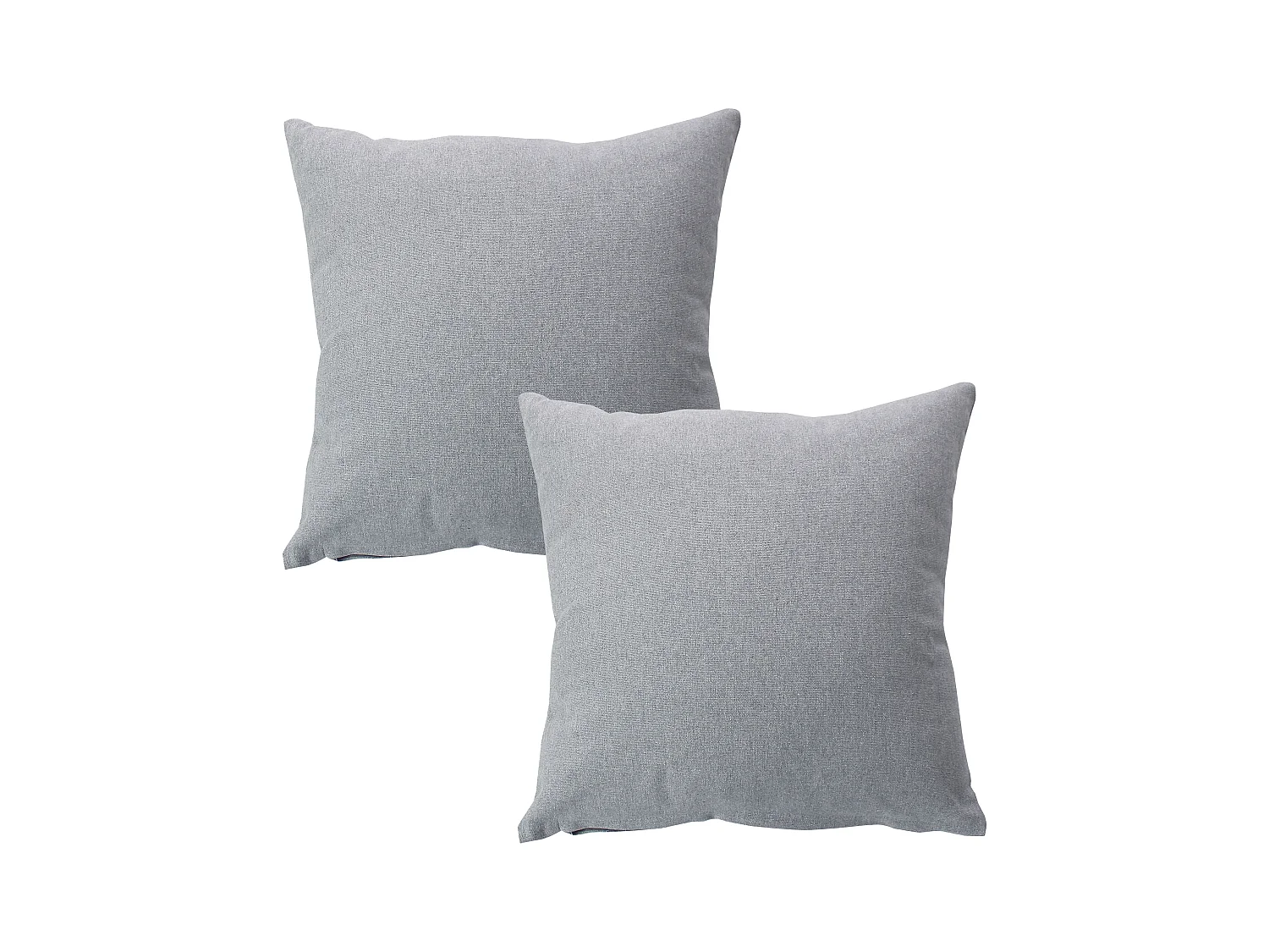2 coussins carré, déhoussable, gris clair, aspect chiné, collection Dune