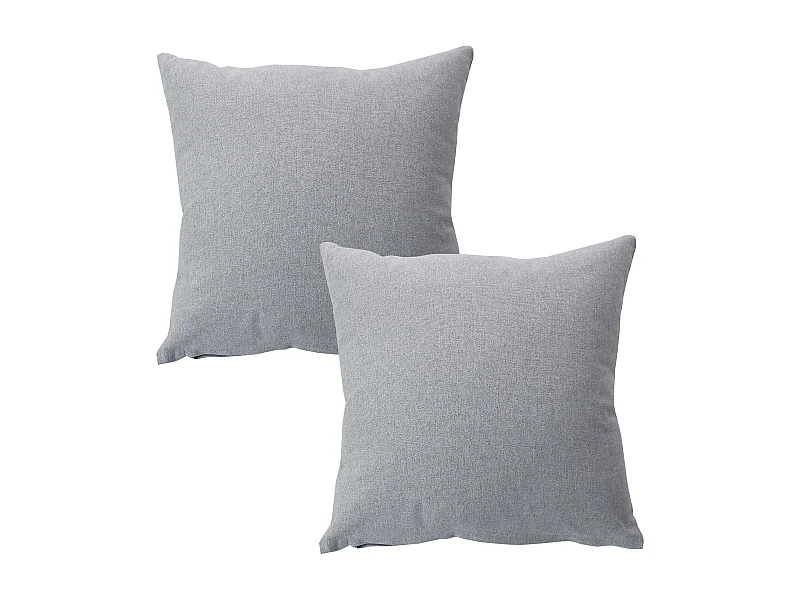 2 coussins carré, déhoussable, gris clair, aspect chiné, collection Dune
