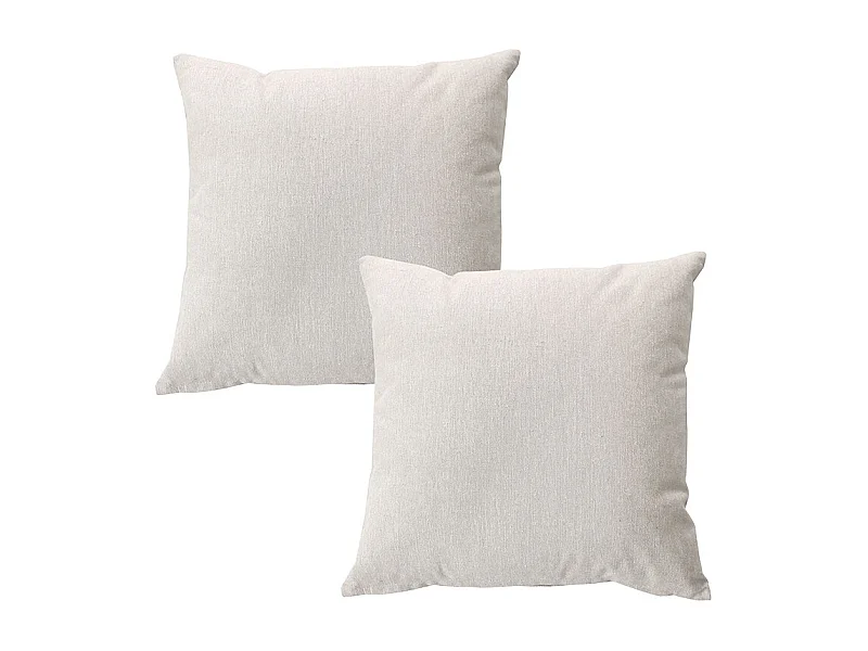 2 coussins carré, déhoussable, écru, aspect chiné, collection Dune