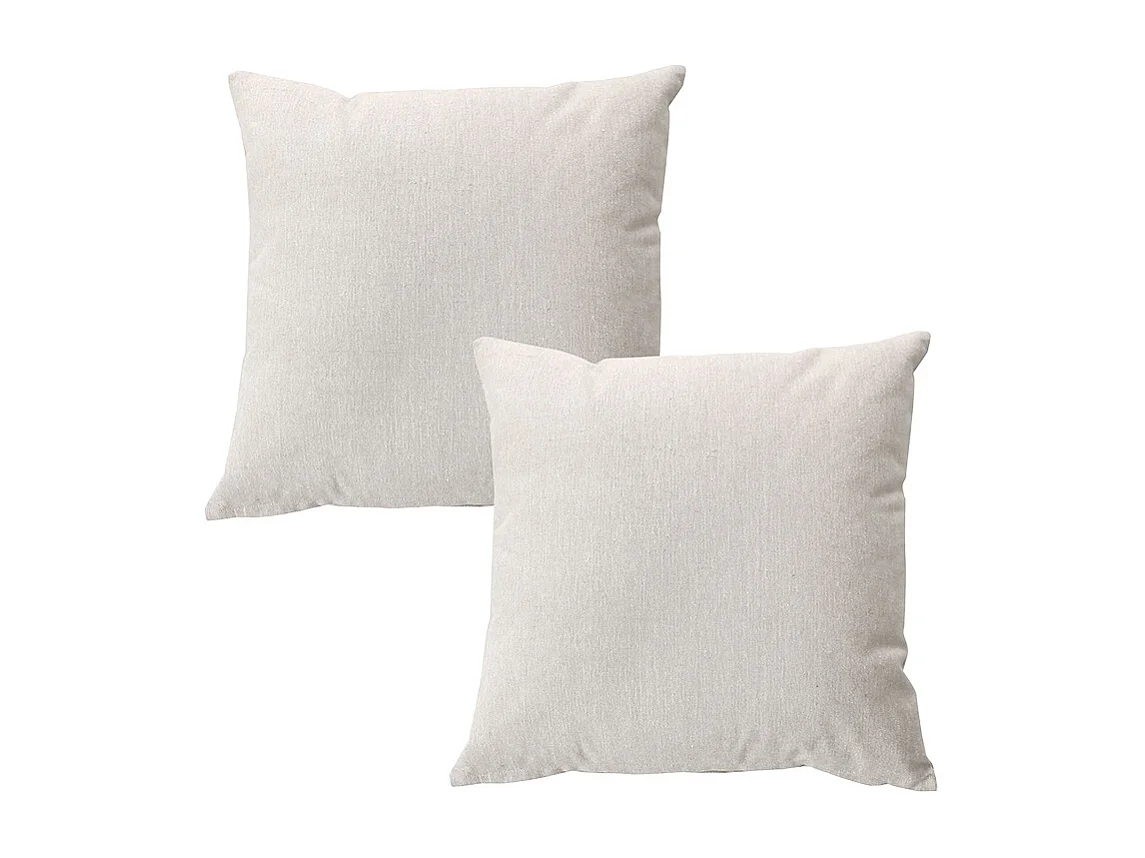 2 coussins carré, déhoussable, écru, aspect chiné, collection Dune