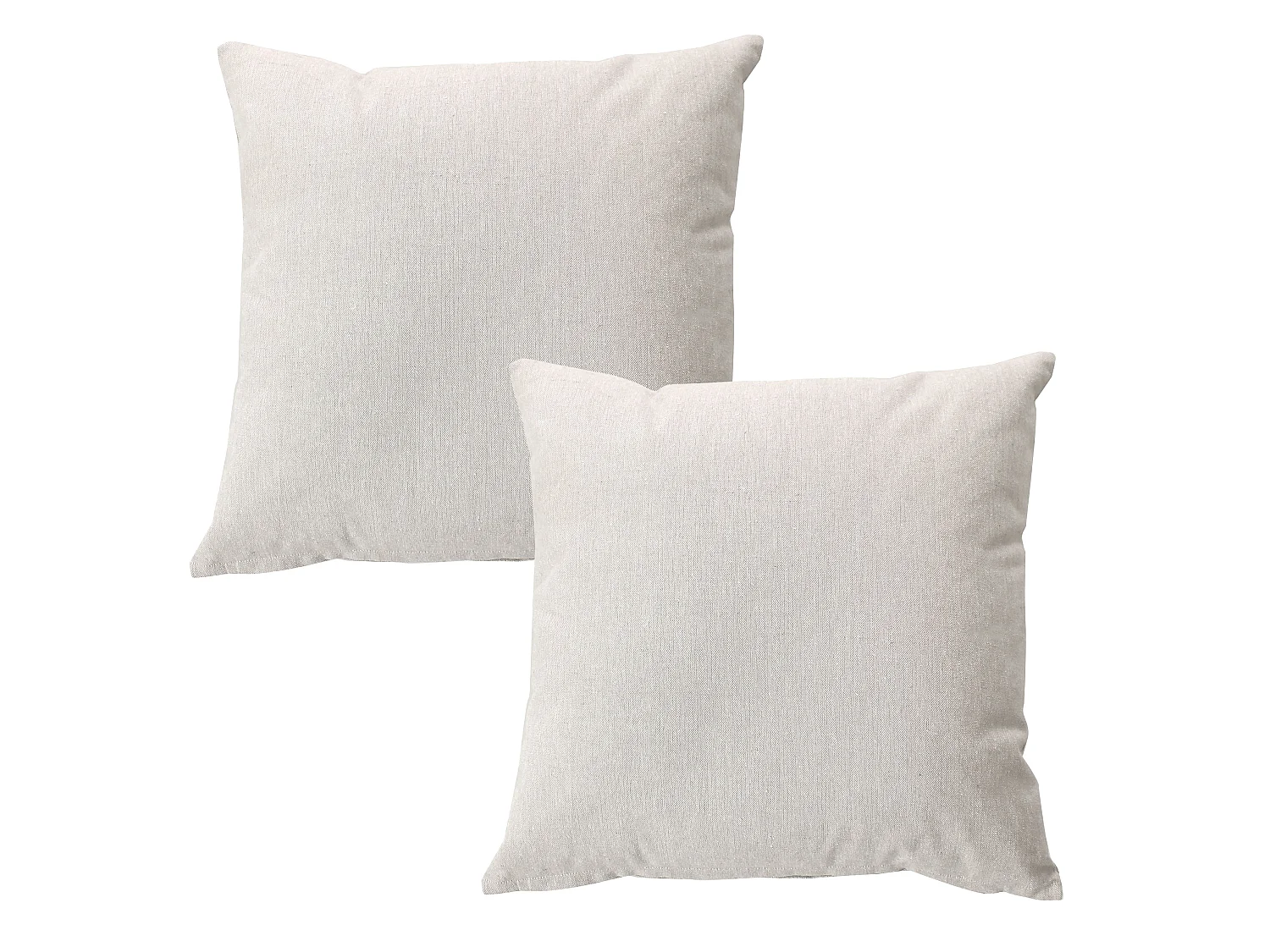 2 Coussins carré, déhoussable, 40x40cm, Aspect Chiné, Collection Dune, CMADECO - Blanc