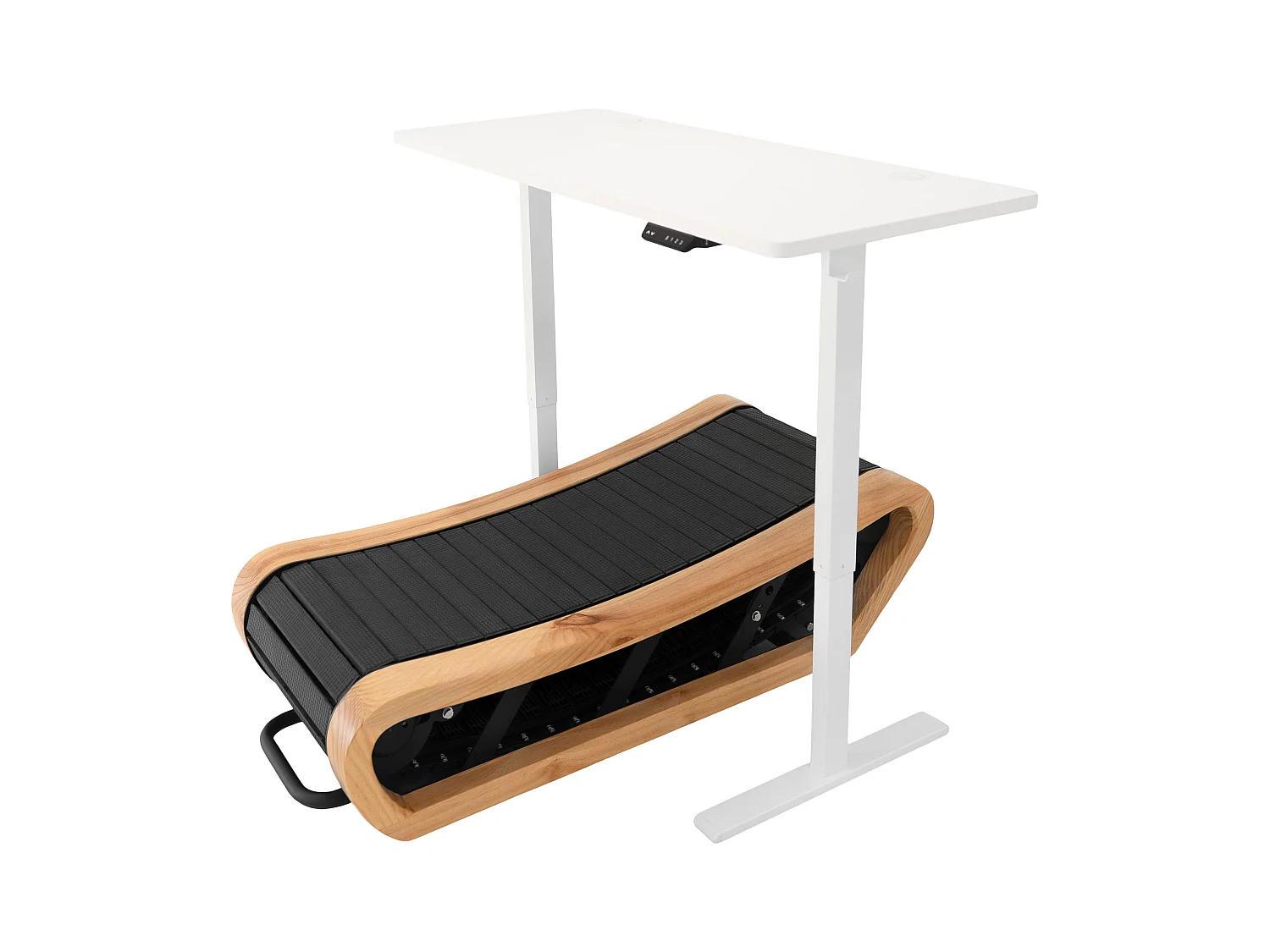 Tapis de Course Courbé Chêne Sous-Bureau Manuel Alimenté Silencieux Maison