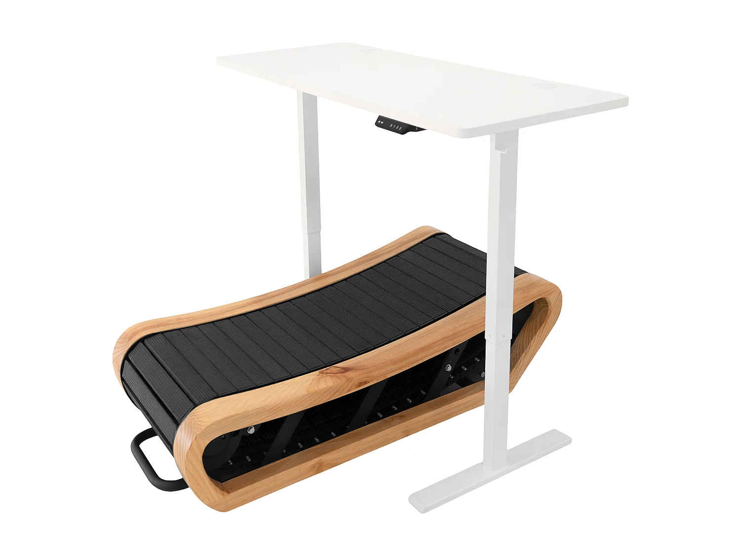 Tapis de Course Courbé Chêne Sous-Bureau Manuel Alimenté Silencieux Maison