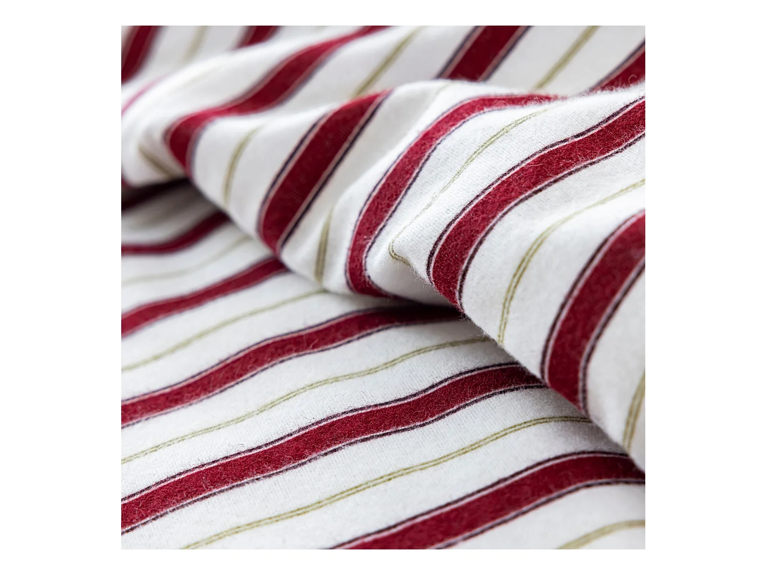 Parure de lit 260x240 flanelle à rayures Terre de Nuit