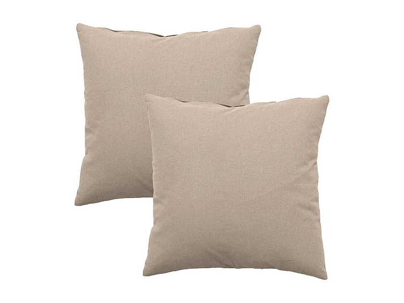 2 coussins carré, déhoussable, sable, aspect chiné, collection Dune