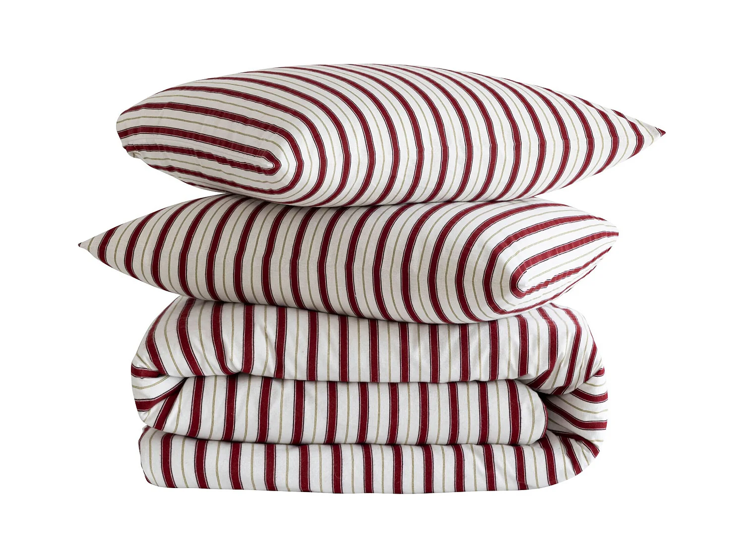 Parure de lit 240x220 flanelle à rayures Terre de Nuit