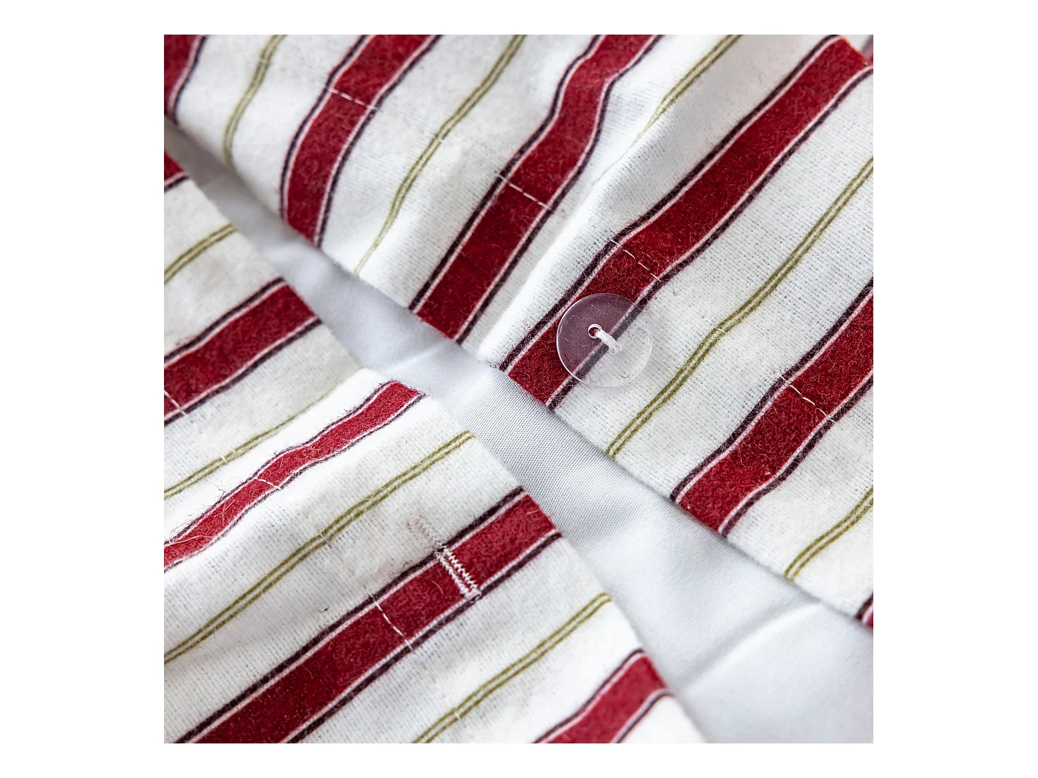 Parure de lit 240x220 flanelle à rayures Terre de Nuit