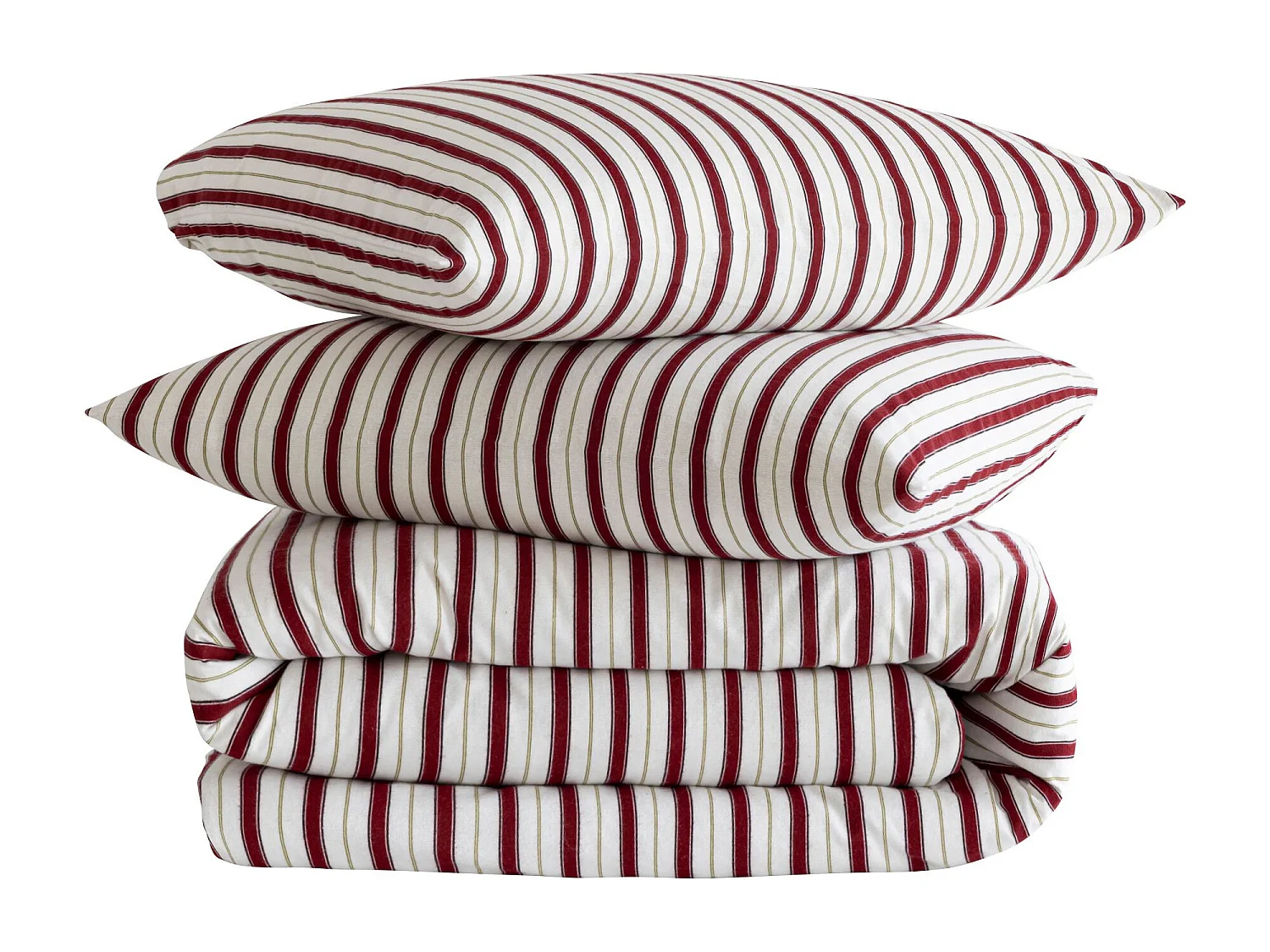 Parure de lit 240x220 flanelle à rayures Terre de Nuit