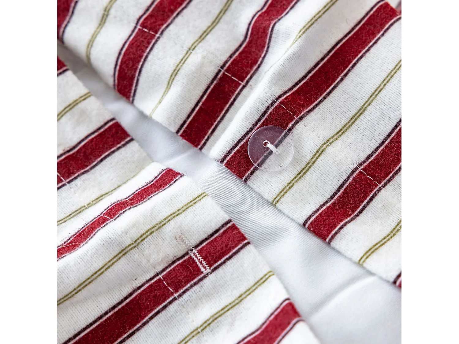 Parure de lit 240x220 flanelle à rayures Terre de Nuit