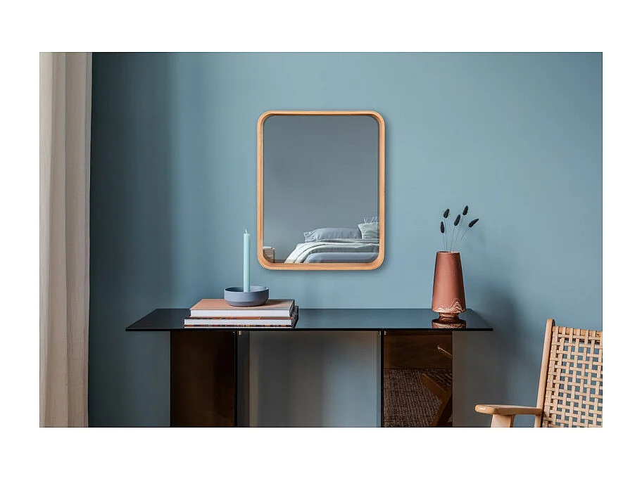 Miroir Tilda, cadre bois, format compact