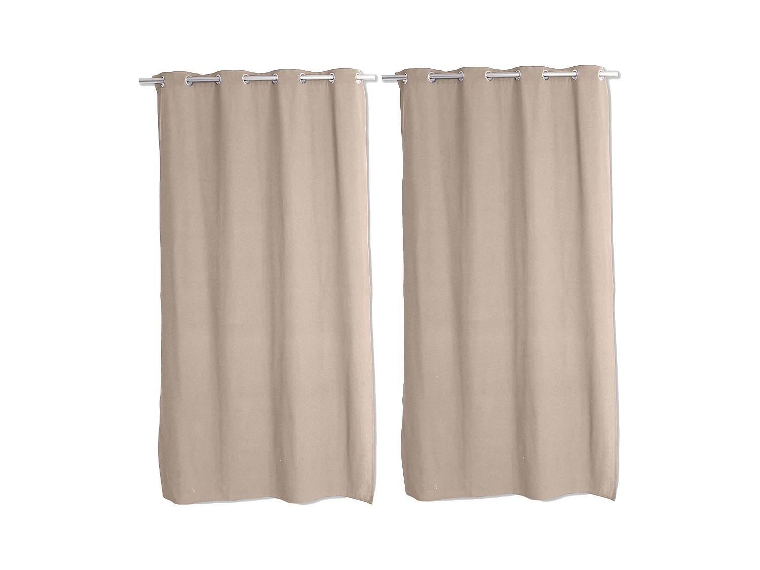 2 rideaux chinés avec œillets, beige sable, 135x240cm, collection Dune