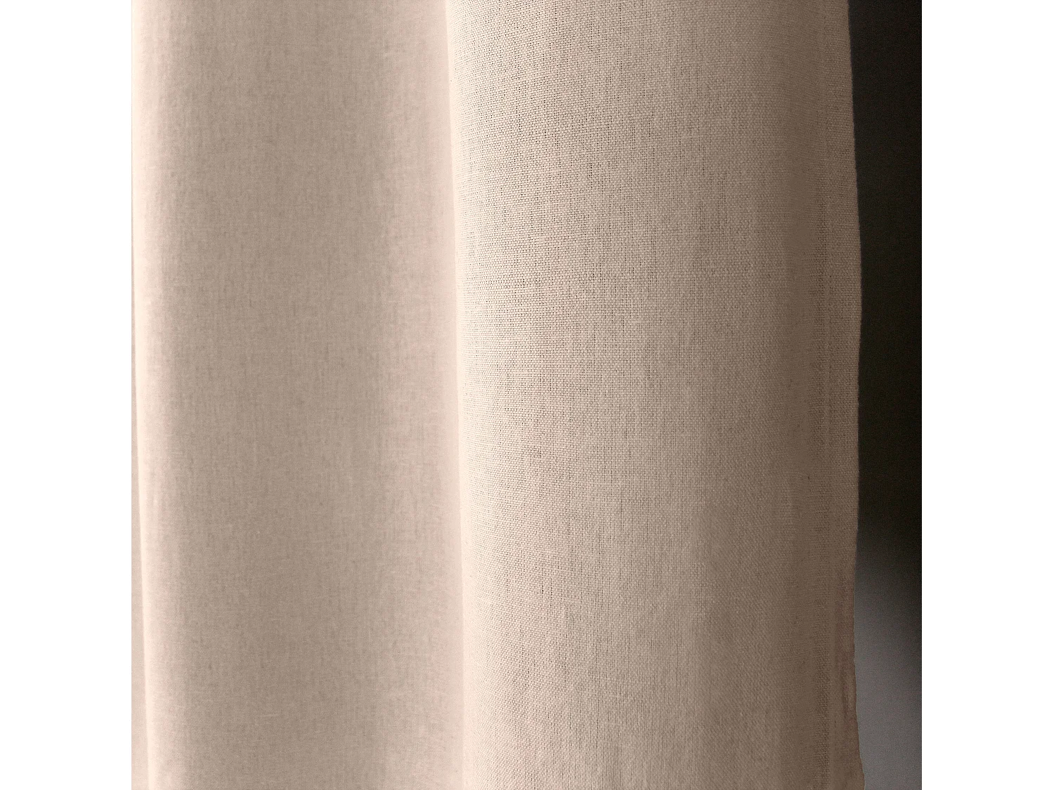 2 gemêleerde gordijnen met zeilringen, zandbeige, 135x240cm, Dune collection