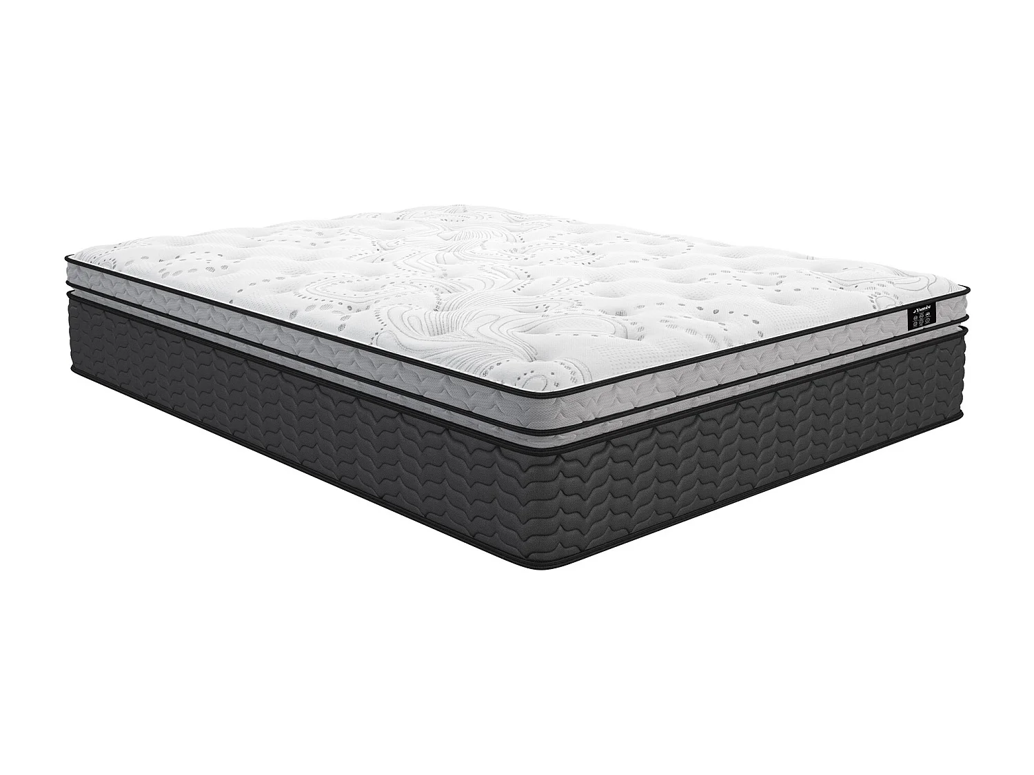 Matelas 200 x 200 cm hybride ressorts ensachés et surmatelas intégré ép.30cm - GAMIANI de YSMÉE