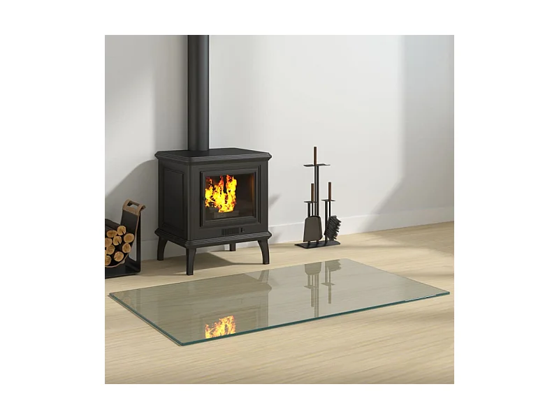 Plaque de verre pour cheminée rectangulaire 100x60 cm