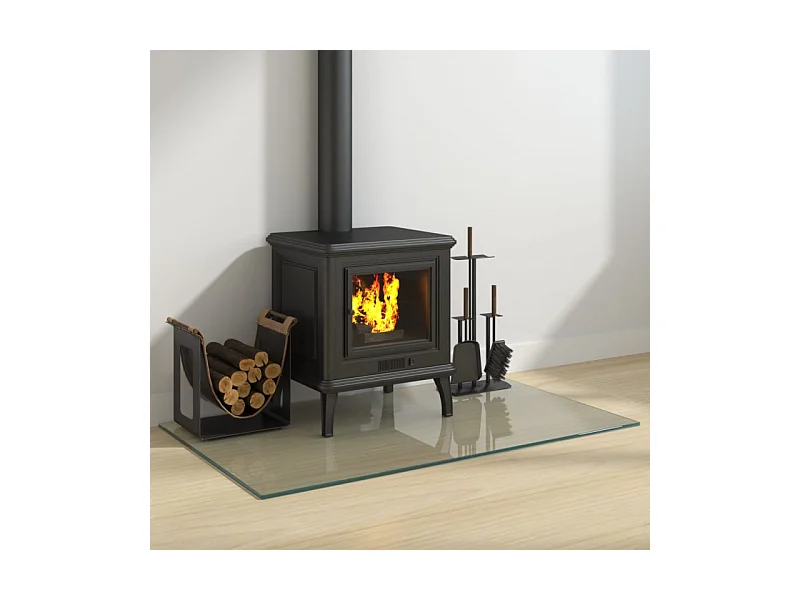 Plaque de verre pour cheminée rectangulaire 100x60 cm