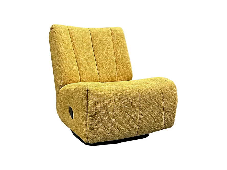 Fauteuil relax 3-en-1 rotatif 360° à bascule tissu jaune – NICKY