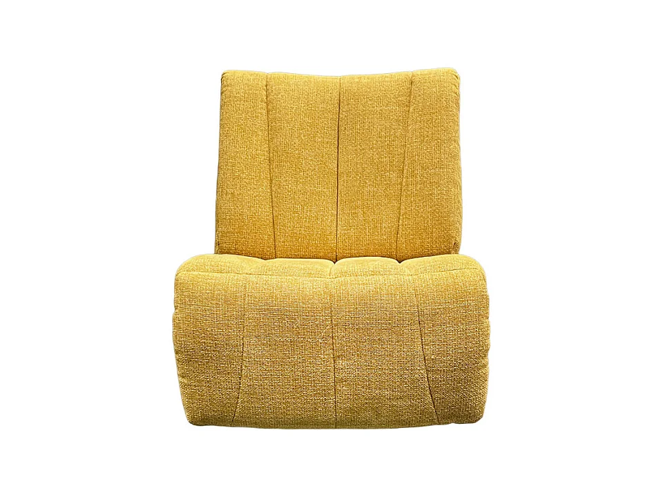 Fauteuil relax 3-en-1 rotatif 360° à bascule tissu jaune – NICKY