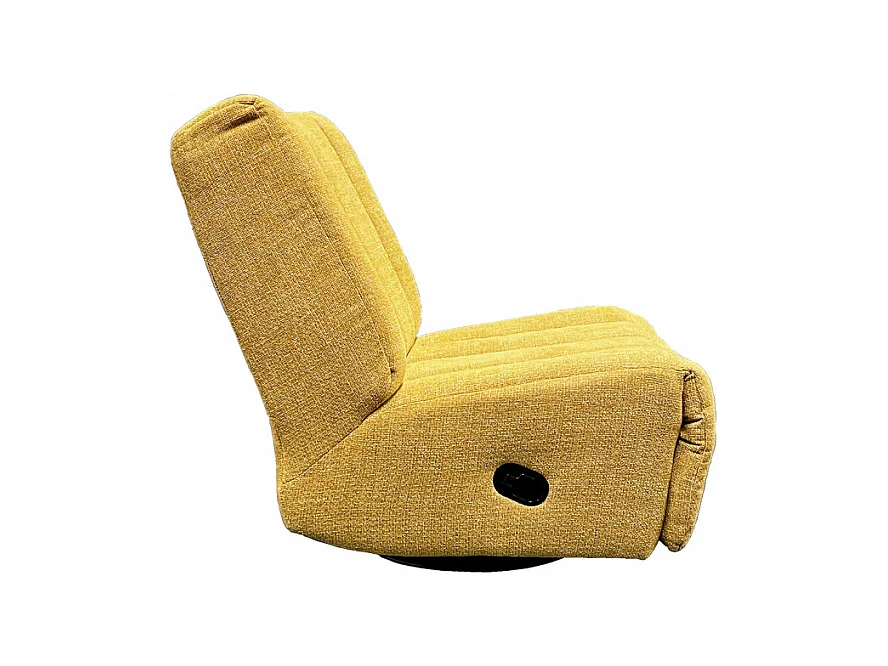 Fauteuil relax 3-en-1 rotatif 360° à bascule tissu jaune – NICKY