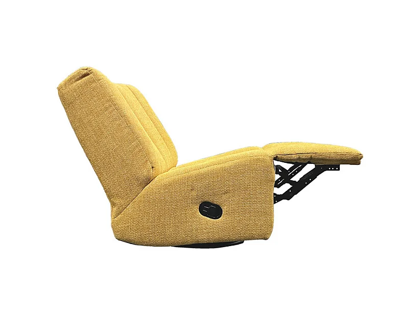 Fauteuil relax 3-en-1 rotatif 360° à bascule tissu jaune – NICKY