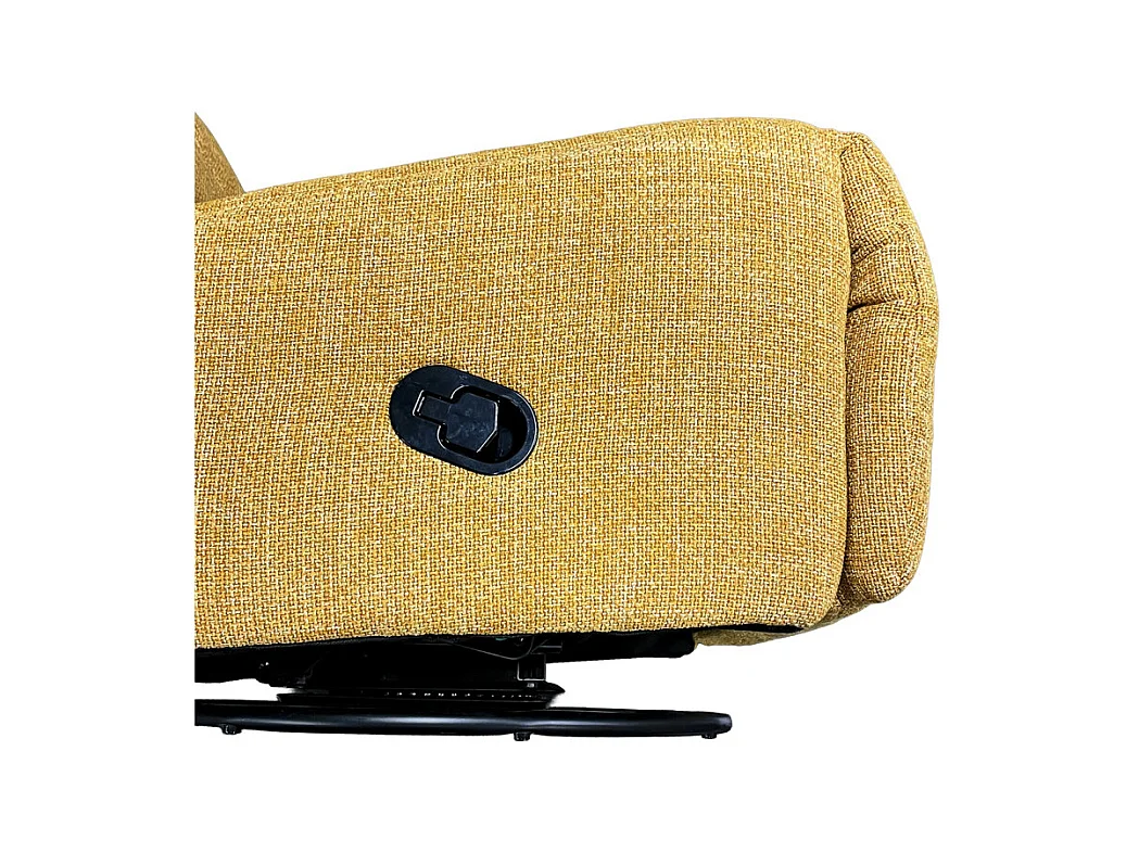 Fauteuil relax 3-en-1 rotatif 360° à bascule tissu jaune – NICKY