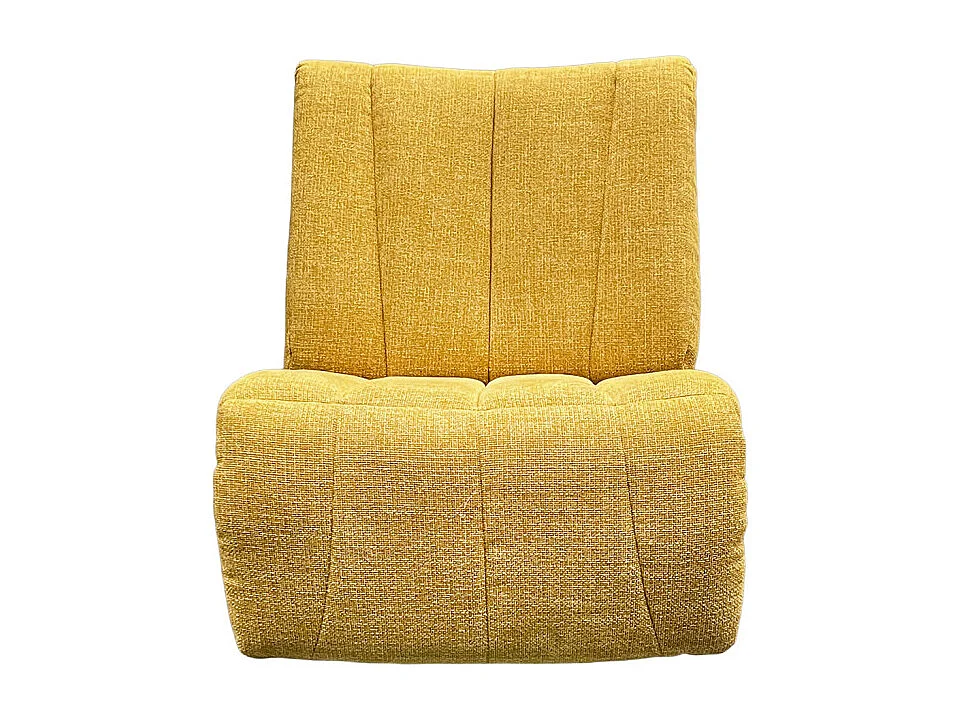 Fauteuil relax 3-en-1 rotatif 360° à bascule tissu jaune – NICKY