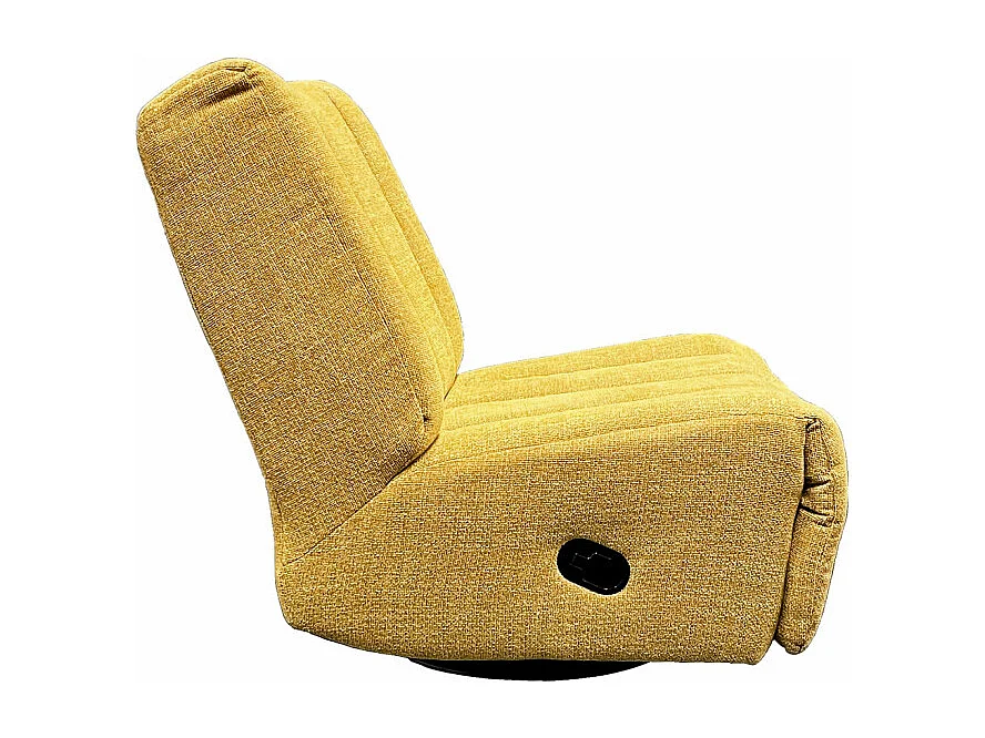 Fauteuil relax 3-en-1 rotatif 360° à bascule tissu jaune – NICKY