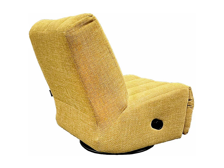 Fauteuil relax 3-en-1 rotatif 360° à bascule tissu jaune – NICKY